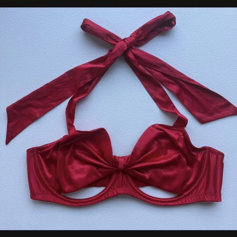Victoria's Secret Vibrant Red Bow Bra Top